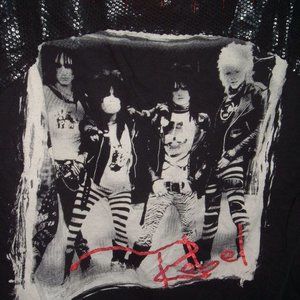 Rocker Tee Authentic Icon REBEL GIRL shirt sz S Motley Crue Y2K
